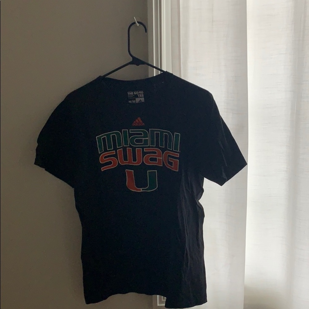 The University of Miami Black Adidas T-shirt